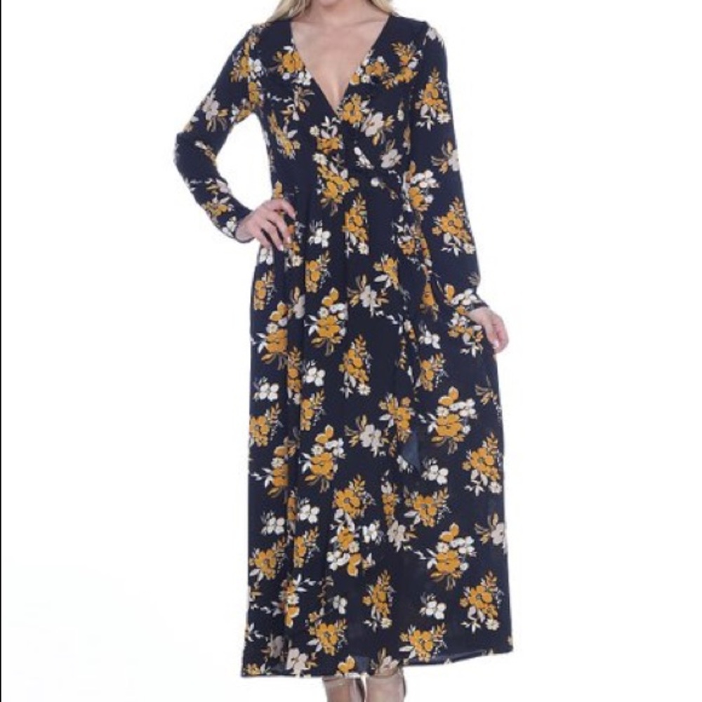MOVING SALE: Catch Stitch Ochre Floral Maxi Dress